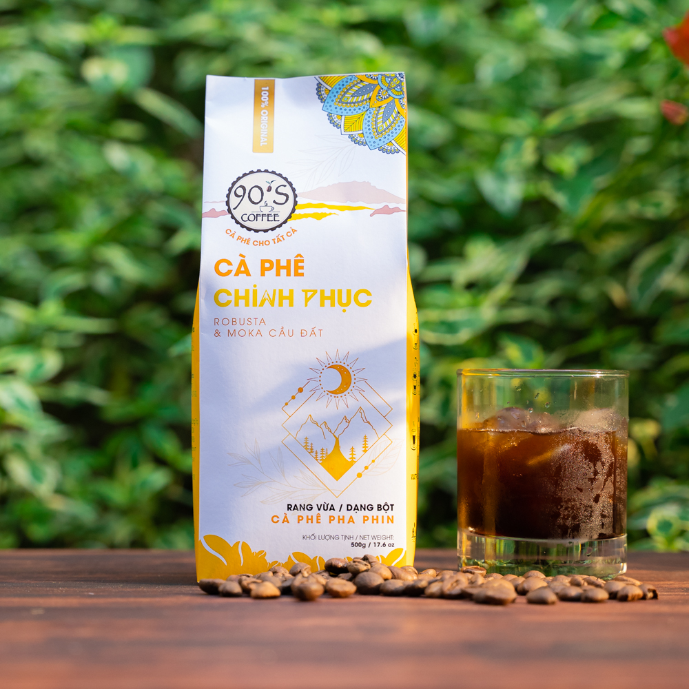 Cà Phê CHINH PHỤC - Rang Xay Nguyên Chất Cao Cấp Pha Phin - Thương hiệu 90S COFFEE - 500gr