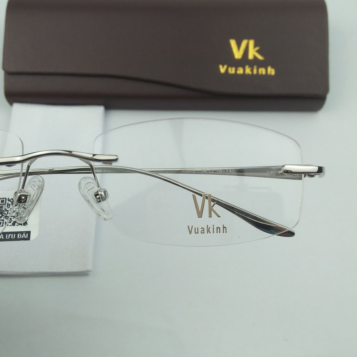 Gọng kính cận không viền càng lá dừa VK-34