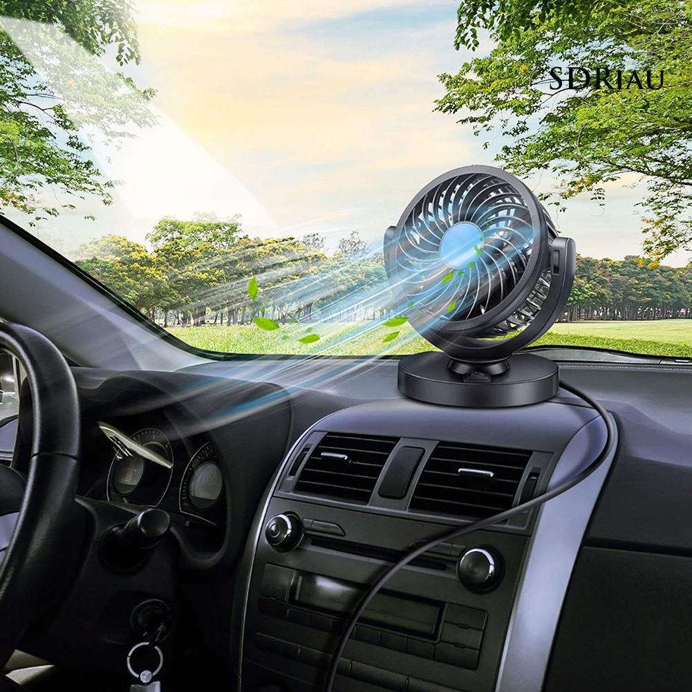 Quạt Làm Mát Gắn Bảng Điều Khiển Xe Hơi 12v 24v 360 Độ