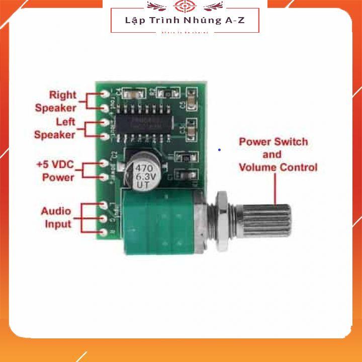 [Lập Trình Nhúng A-Z][145] Module Khuếch Đại Âm Thanh PAM8403 2x3W 5V Có Volume Điều Chỉnh Âm Lượng