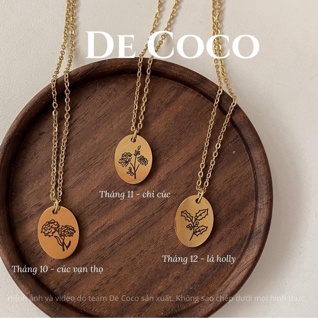 Vòng cổ titan sinh nhật, vòng cổ hoa làm quà tặng, Birthday Necklace De Coco