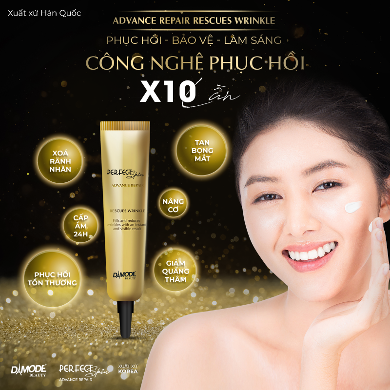 Tinh chất xóa nhăn xóa thâm quầng bọng mắt năng cơ dưỡng ẩm RESCUES WRINKLE DAMODE chai 15ml