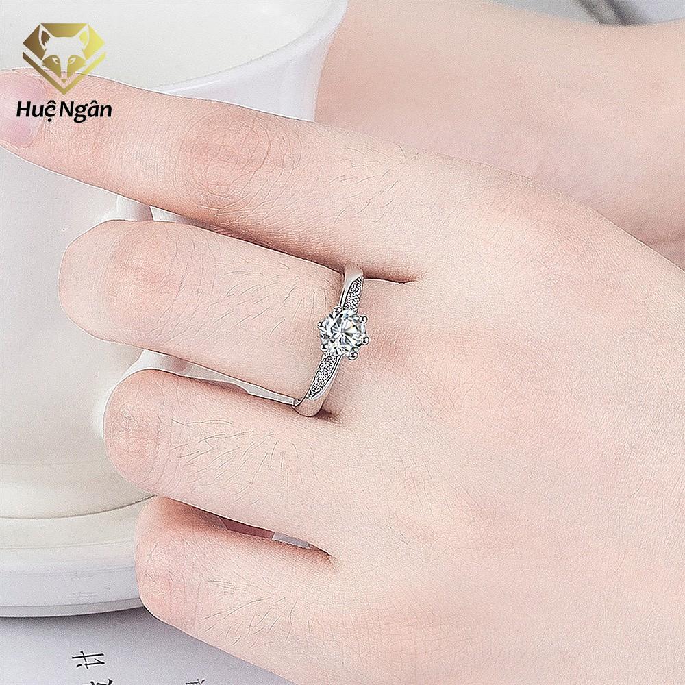 Nhẫn Bạc Ý 925 Huệ Ngân - Ổ Cao 6 chấu 6 li RR1176