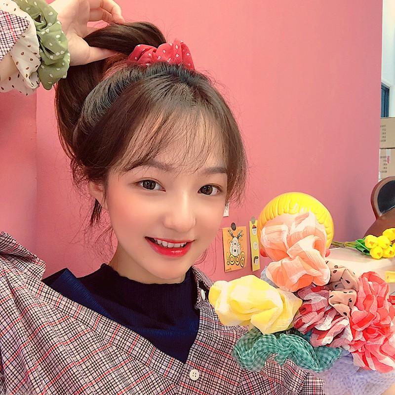 Buộc tóc scrunchies Buộc tóc chấm bi 1021N