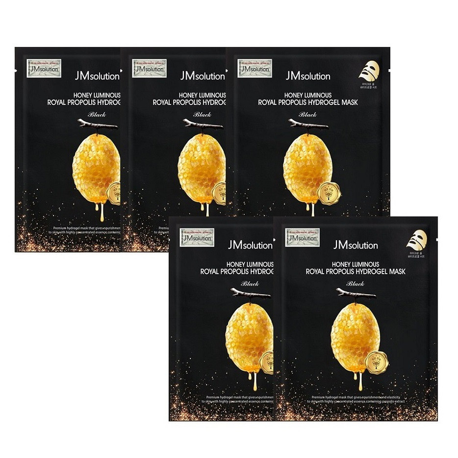 Combo 5 Mặt Nạ Chống Lão Hóa Dưỡng Trắng Da Dạng Thạch Jm Solution Honey Luminous Royal Propolis Hydrogel Mask 30ml x 5