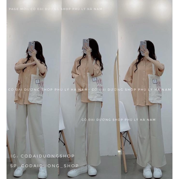 Sơ mi lụa nơ eo 1120