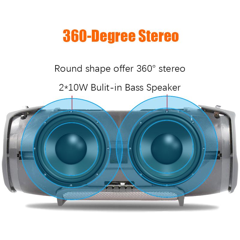 TG322 40W loa bluetooth di động 3600mAh RGB LED LED LIGHT 3D LOUDSPEAKER WIRELESS WIRELESS Subwoor Subwoor Subwor Color: Army Green Woofer Size/Full-Range Size: 3"