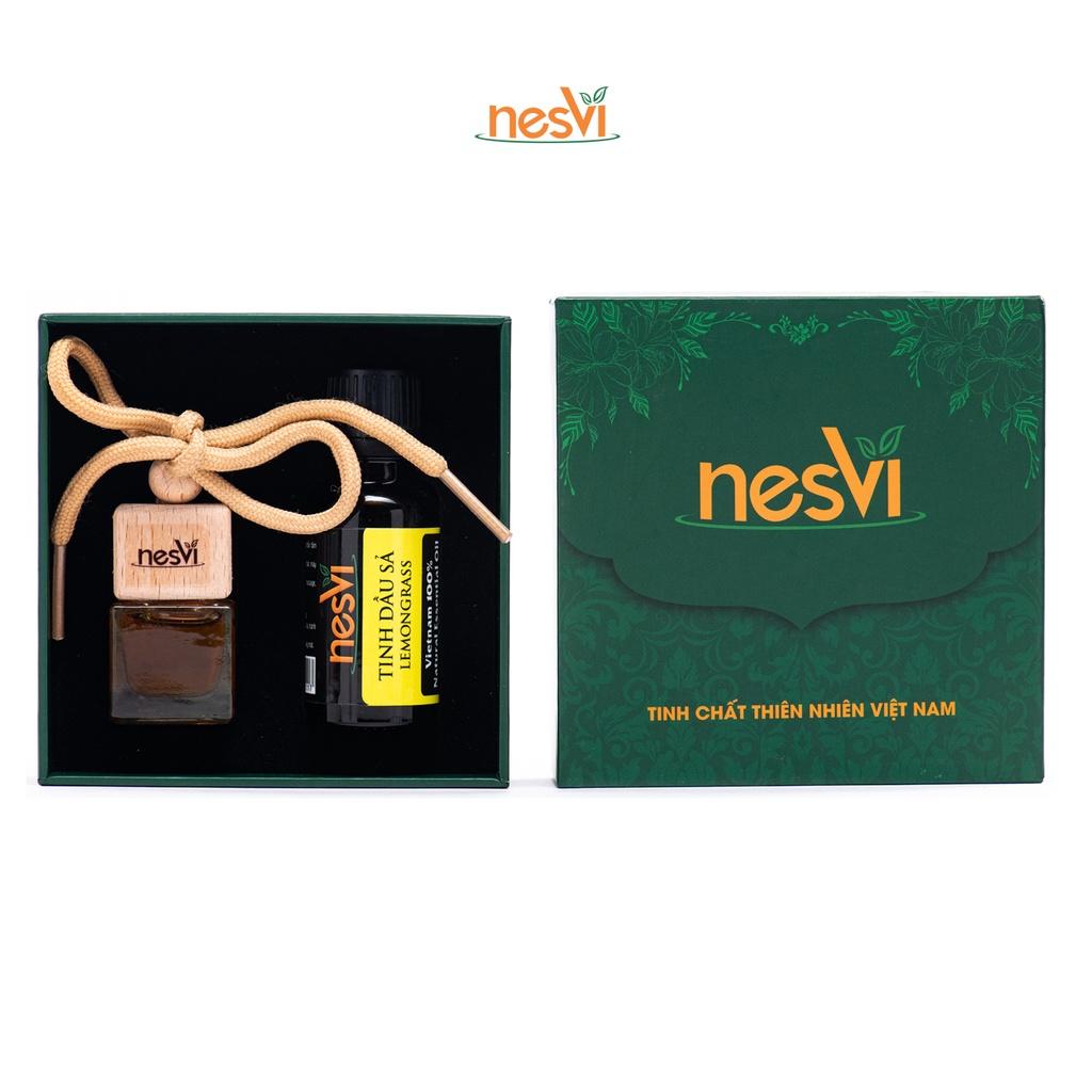 SET 2 lọ Tinh dầu Sả Chanh treo ô tô treo phòng khử mùi thư giãn hương thiên nhiên Nesvi