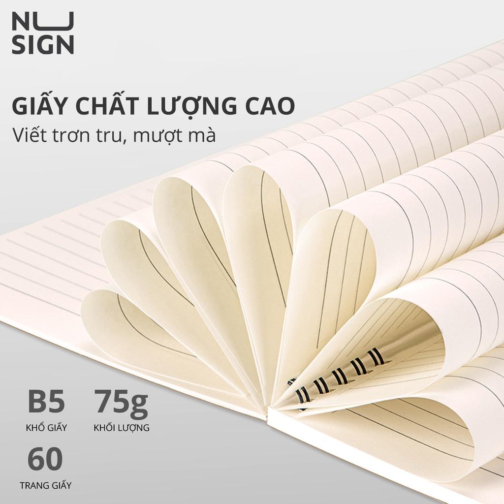 Sổ tay bìa kraft, sổ planner kẻ ngang A5/B5 cao cấp NUSIGN, gáy lò xo dễ sử dụng, màu vintage bền đẹp mã NS291/NS292