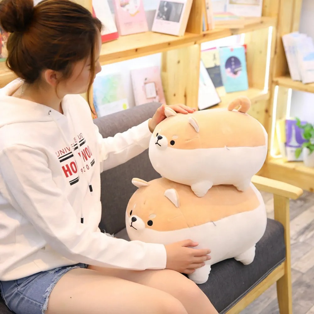 Thú nhồi bông chó corgi tròn dễ thương - Size 35cm - Quà tặng gấu bông chó shiba inu - Gối ôm mềm mịn cho bé