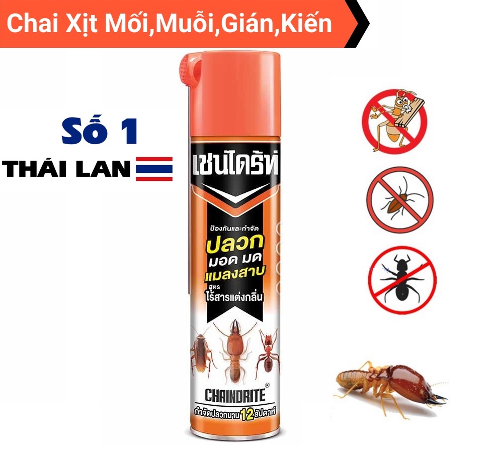 Bình Xịt Diệt Mối/Gián/Kiến/Côn Trùng. Chaindrite - Thailand (dung tích 600ml)