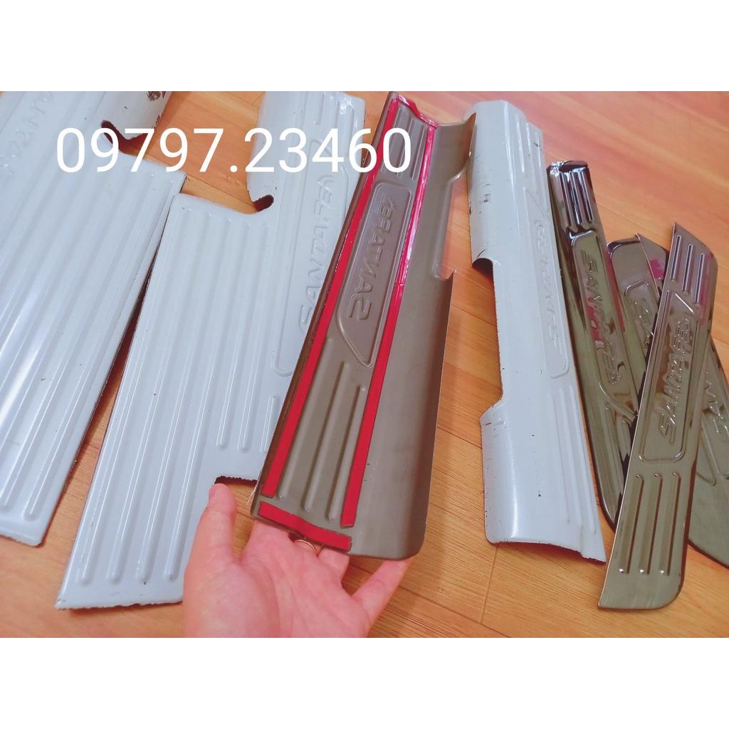 Ốp bậc cửa , nẹp bước chân Hyundai Santafe 2019-2022 cao cấp -mẫu Titan 8 chi tiết