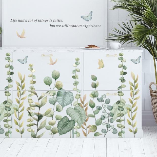 Decal trang trí tường - Dây leo tường xanh lá nhạt