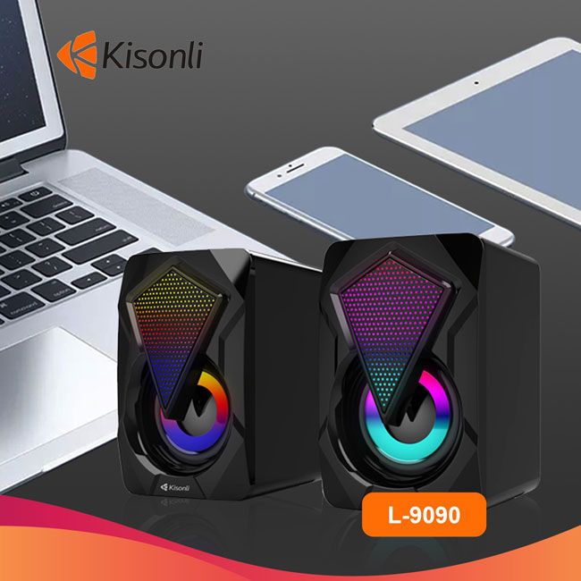 Loa vi tính Kisonli l-9090 LED RGB cực đẹp - chuyên nhạc và game HÀNG CHÍNH HÃNG