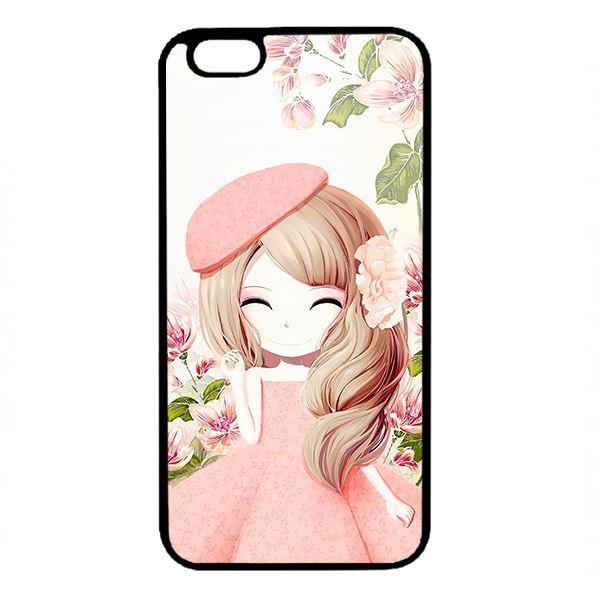 Ốp lưng dành cho Iphone 6s Plus Cô Gái Váy Hồng Nền TRắng - Hàng Chính Hãng