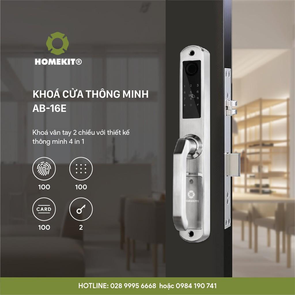 Khoá cửa vân tay điện tử thông minh 2 chiều HOMEKIT AB-16E chuyên dụng cho cửa nhôm kính xingfa - lắp đặt tại nhà