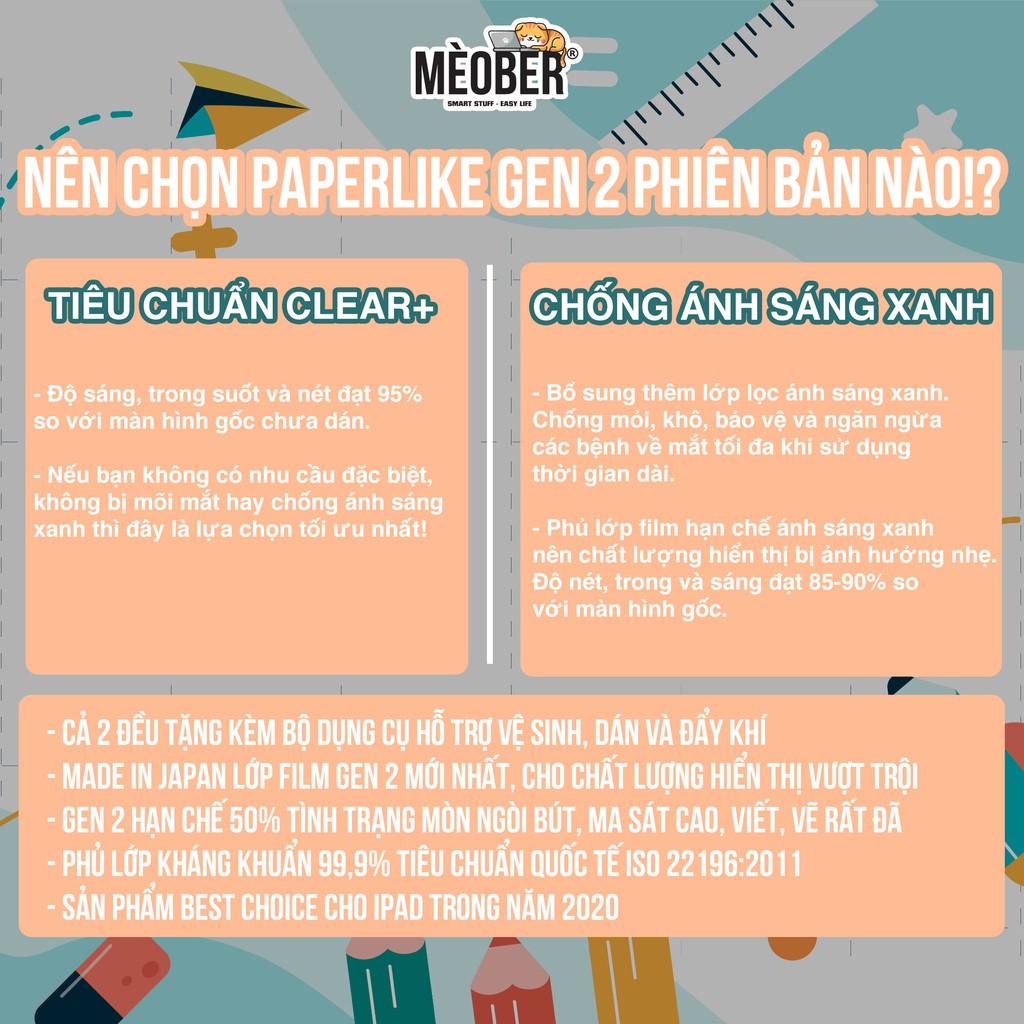 Dán màn hình Paperlike Gen 2 - Chống vân tay, chống chói và ánh sáng xanh cho iPad (Đủ loại) - Hàng chính hãng