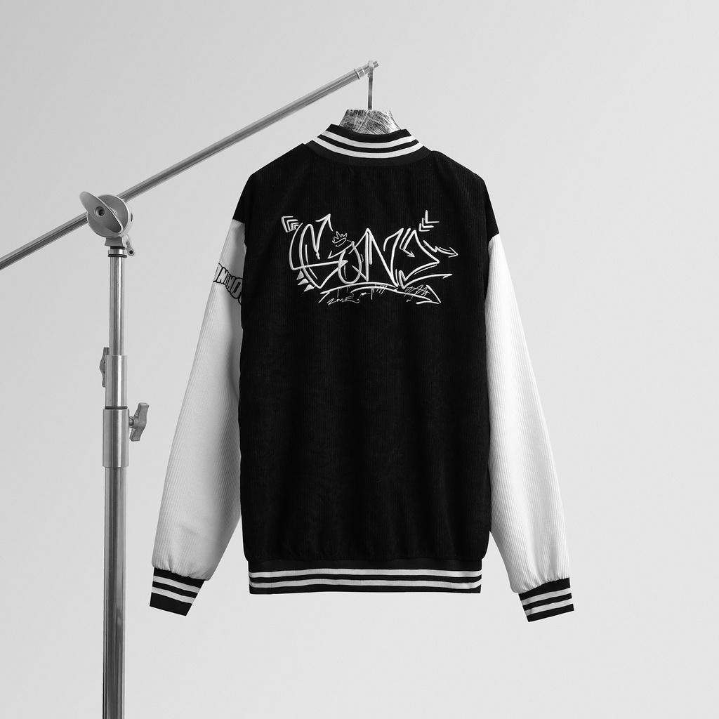 Áo Khóac Form Rộng Nhung Tăm Jacket Varsity Graffiti V3