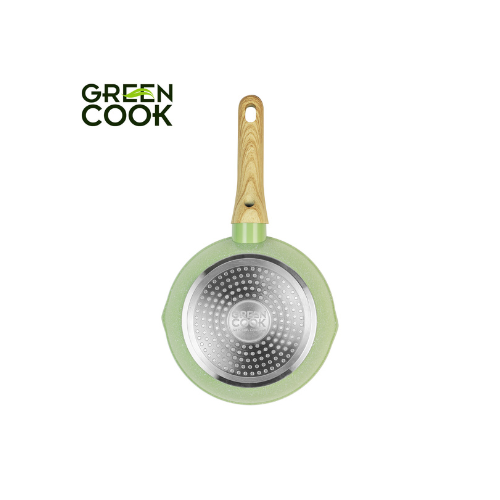 Chảo nhôm sâu men đá ceramic miệng rót Green Cook GCP231-26IH màu xanh 10 lớp chống dính sử dụng được trên tất cả các loại bếp - greencook