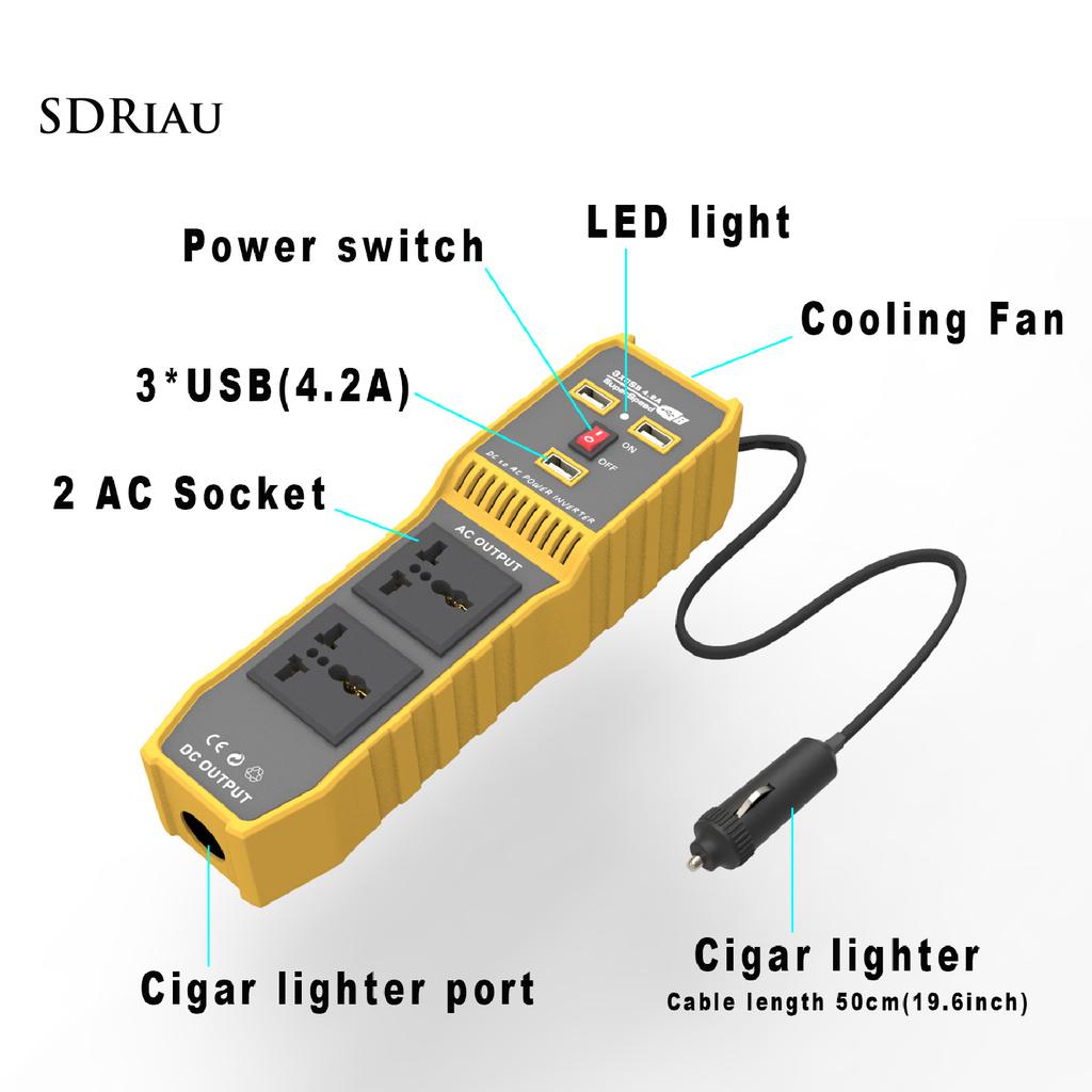 Bộ Chuyển Đổi Nguồn Điện Nhanh Xqxdzx Với 3 Cổng Usb Cho Xe Hơi