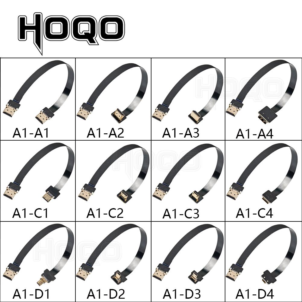Tương thích với HDMI, FPV HDMI ffc HDMI Ribbon Cable 90 độ Mini/Micro HDMI sang tiêu chuẩn HDMI PCB Connector 20pin fpv micro hdmi 5cm