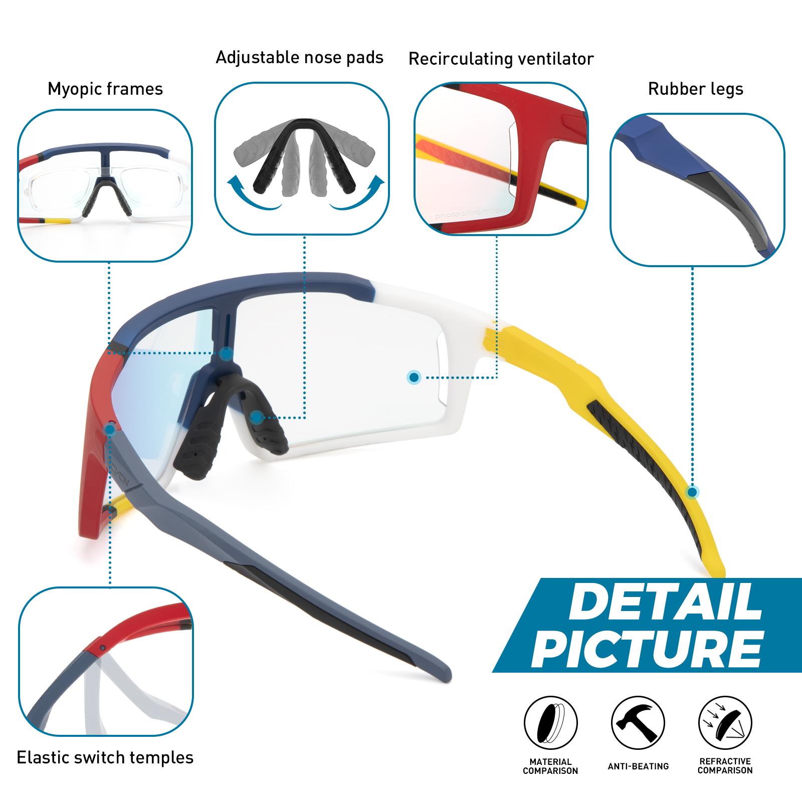 Đỏ Kính Photochromic Xe Đạp Kính Xanh Thể Thao Kính Mát Nam MTB Xe Đạp Đường Trường Kính Mắt Nữ Kính Đi Xe Đạp Đua Xe Color: 02