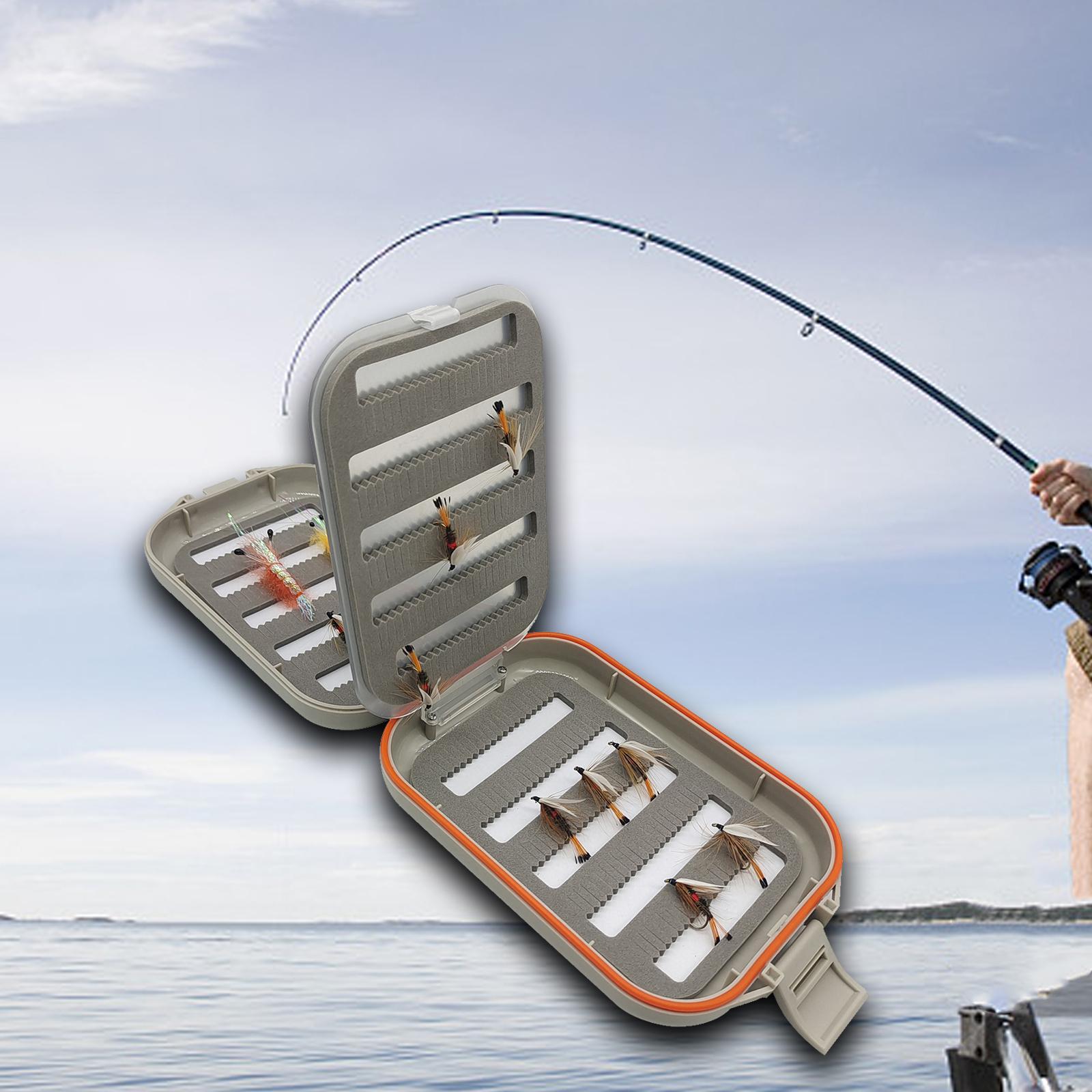 Waterproof Fly Box Case Equipment , Fishing Tackle Box Easy Grip 4 Sided Fly Fishing Storage Fly Holder for Dry Fly, Bass Trout Gear