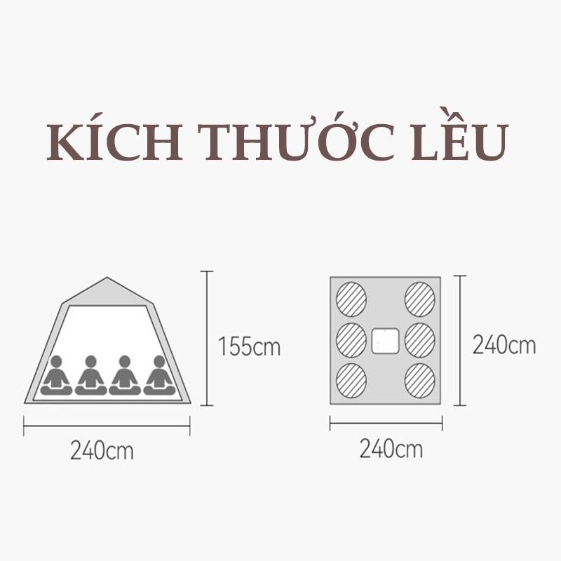 Lều cắm trại, Lều Camping, chống mưa, chống nước, chống tia UV, Phù hợp nhóm từ 4-6 người