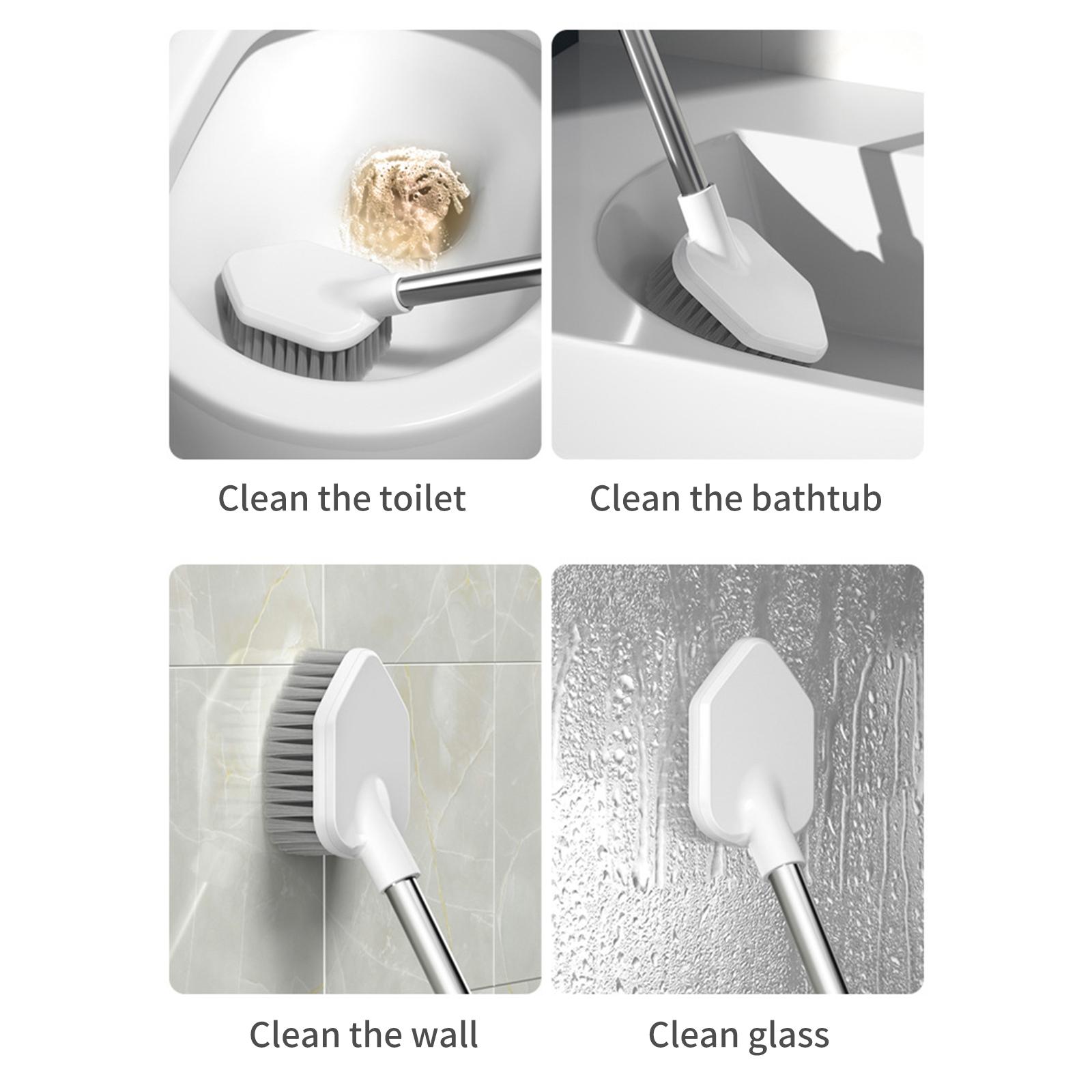 2PCS Toilet Brush and Holder Wall-mounted Soft Bristles Toilet Brush Cleaner No-drilling Bathroom Deep Cleaning