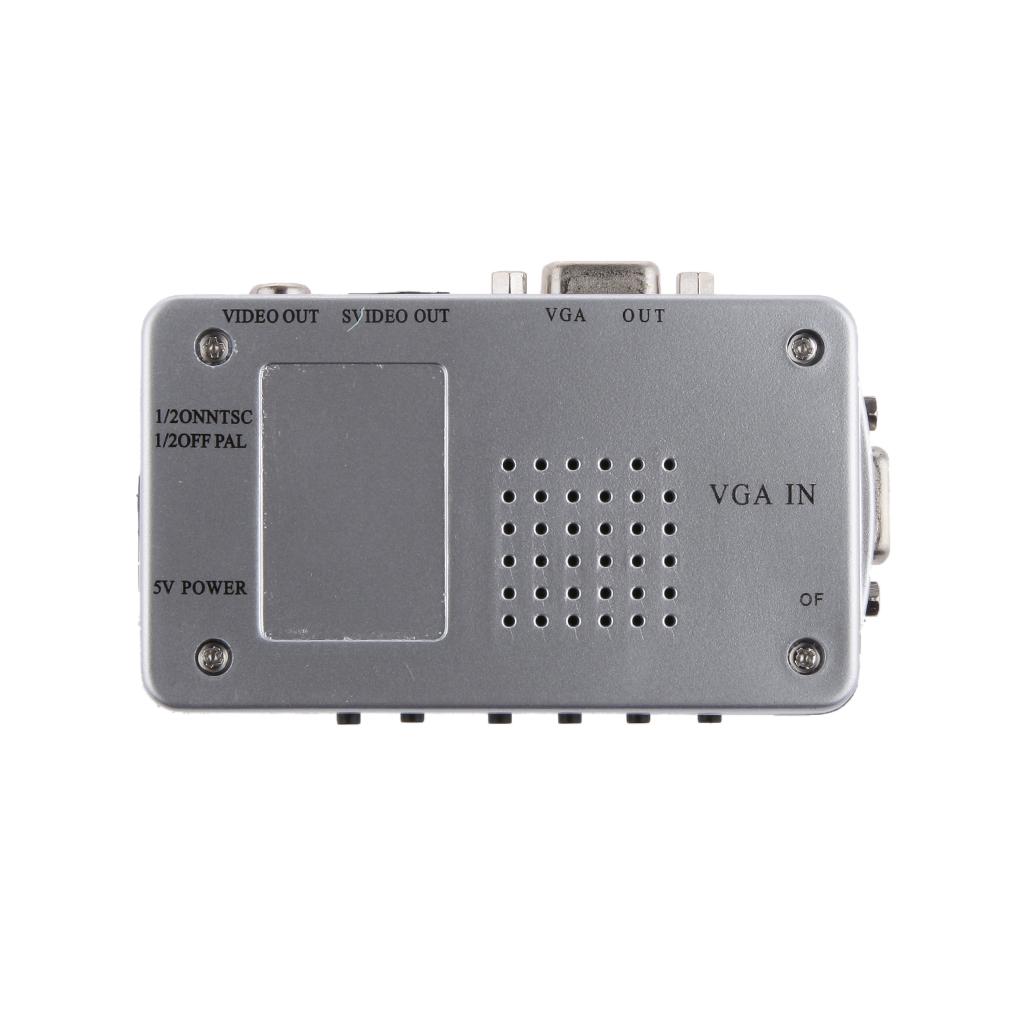 Computer VGA to TV AV Composite Converter Adapter S-Video Box for PC Laptop Mac