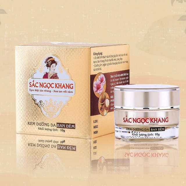 Kem Dưỡng Da Ban Đêm Sắc Ngọc Khang 10g giúp dưỡng da ẩm mịn, tươi sáng và mờ nám - sạm - tàn nhang