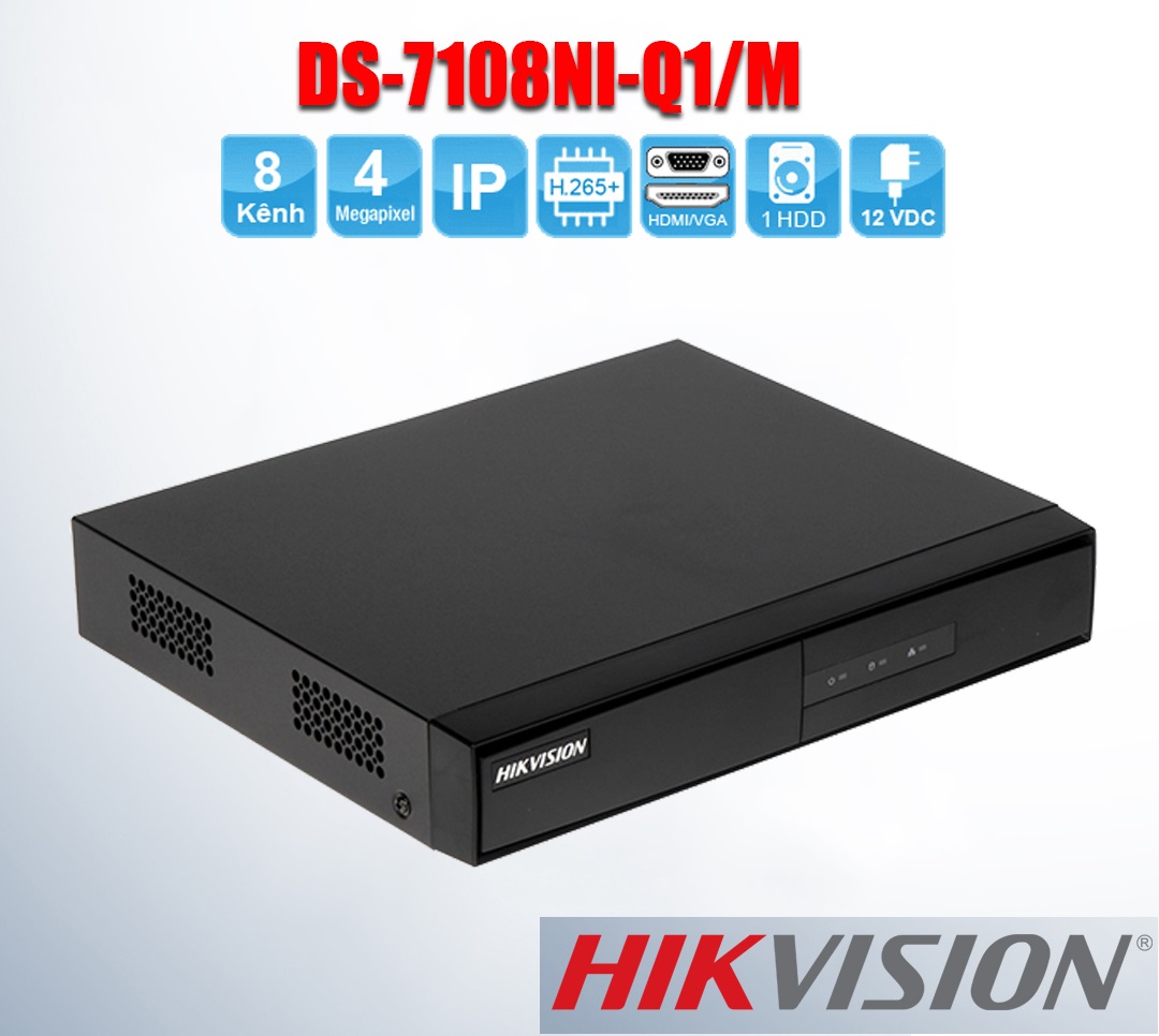 Đầu ghi hình camera IP 8 kênh Hikvision DS-7108NI-Q1/M - Hàng Chính Hãng