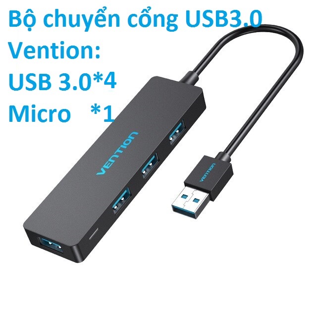 Hub/ bộ chuyển cổng USB 3.0 ra 4 cổng USB 3.0 Vention  CHLBB - Hàng chính hãng