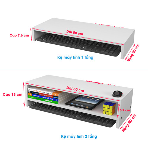 Kệ đỡ màn hình máy tính lắp ghép cải thiện tầm nhìn MS 07 ( 2 mẫu  tùy chọn )