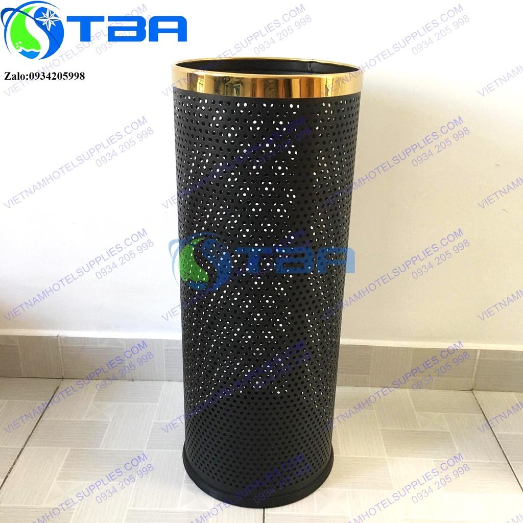 Sọt dù nhập khẩu cao cấp màu đen viền inox mạ vàng