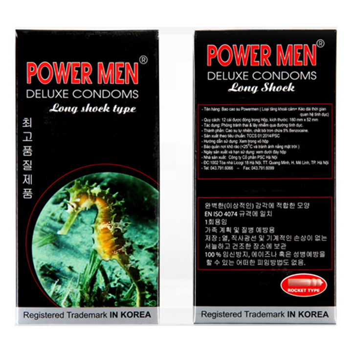 Bao cao su Powermen Cá Ngựa 12 chiếc và Longer Plus 3 Chiếc