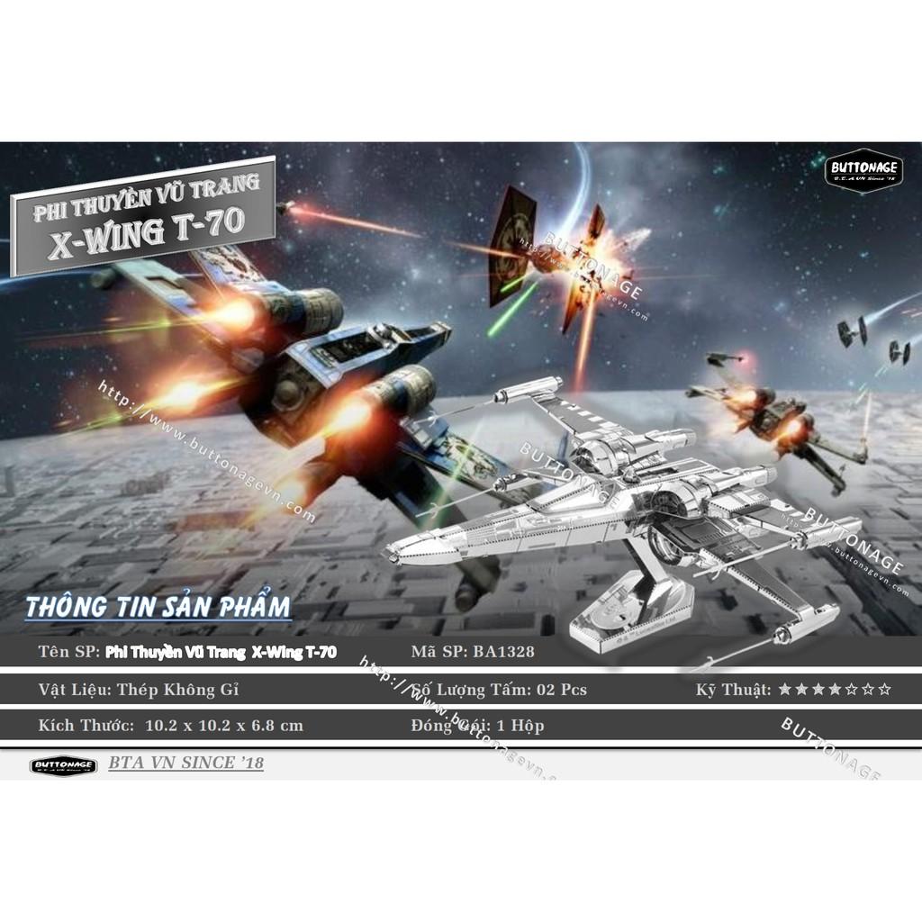 Mô Hình Lắp Ráp 3d Phi Thuyền Vũ Trang X-Wing T-70