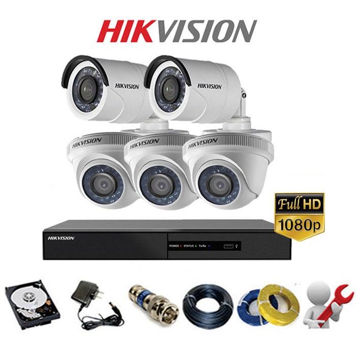 Trọn bộ 8 Camera + Đầu ghi hình Hikvision, có sẵn phụ kiện, cắm điện là chạy - Hàng chính hãng