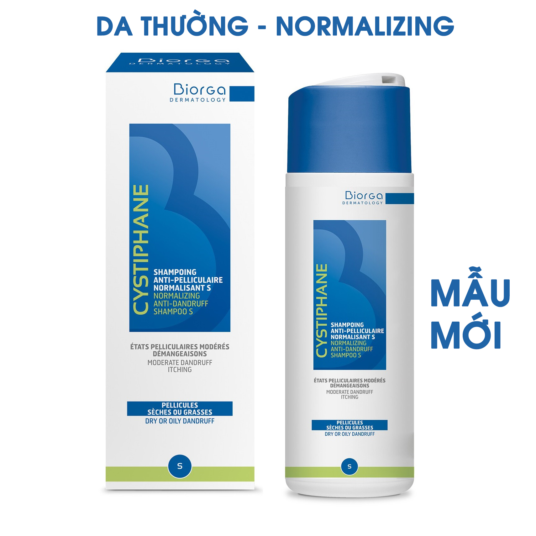 Dầu Gội hỗ trợ điều trị Gàu Chuyên Biệt Cystiphane Biorga Anti - Dandruff Shampoo DS