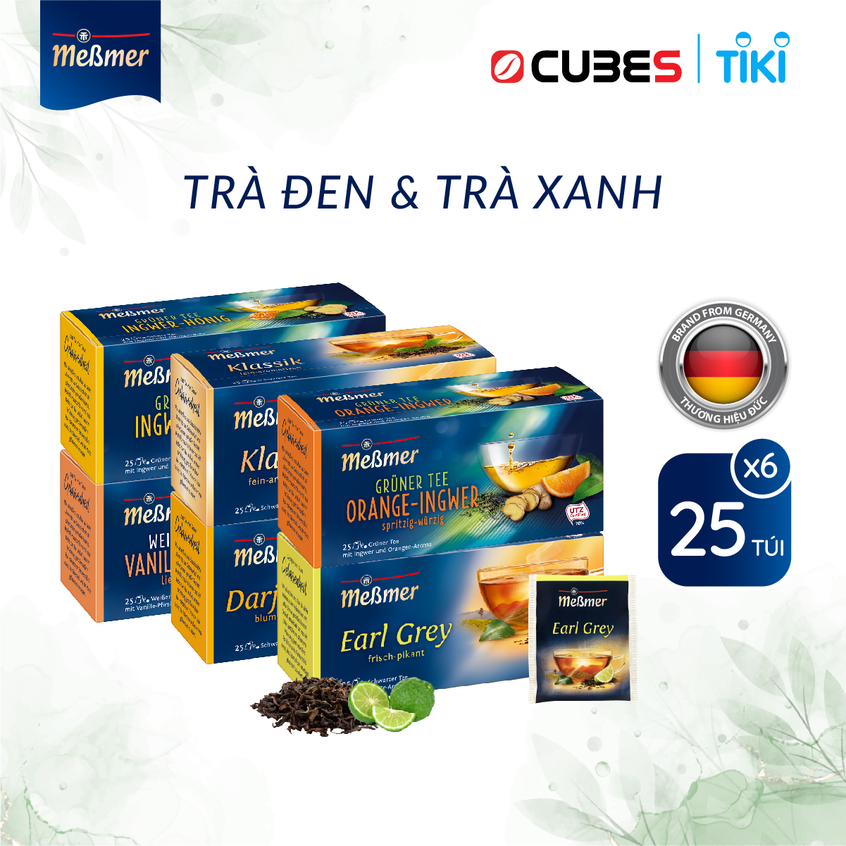 Combo Trà Đen và Trà Xanh - Nhập khẩu chính hãng 100% từ thương hiệu Messmer, Đức