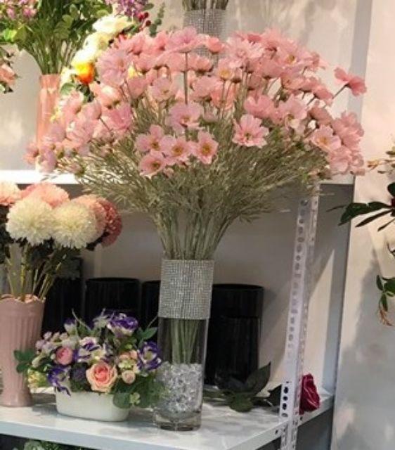 Dải ruy băng lưới gắn đá trang trí tiệc cưới, chậu hoa
