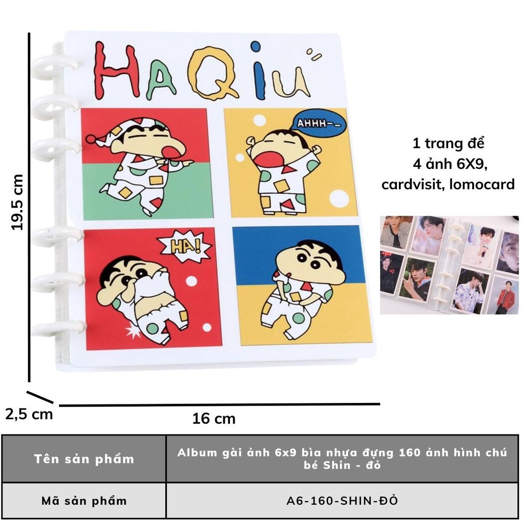 Album ảnh 6x9 đựng 160 ảnh bìa nhựa hình Shin cậu bé bút chì , để 200 ảnh bìa nhựa sắc màu Tú Vy Studio