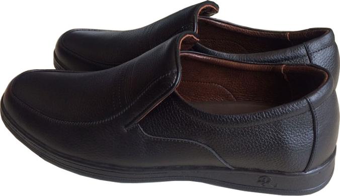 Giày tây nam công sở Trường Hải mũi tròn màu đen da bò thật mềm mại không bong tróc đế cao su chống mòn không trơn GT0231