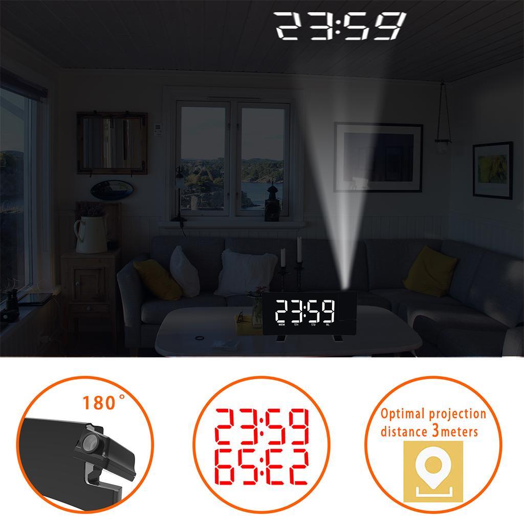 Clock Radio Dual LED Desktop FM Radio White Light