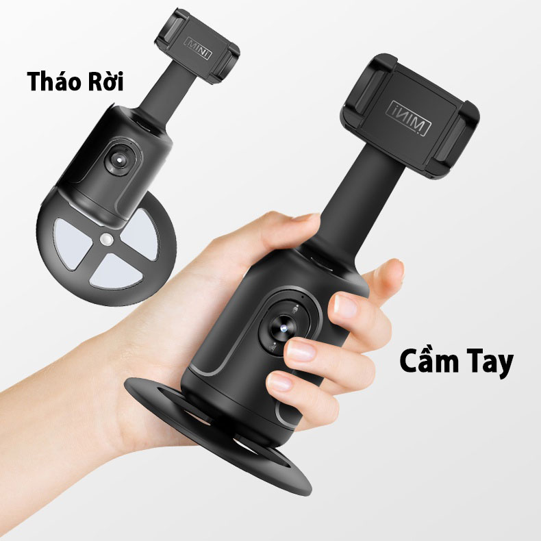 Gimbal điện thoại xoay 360 độ P01, Gậy Livestream, chụp ảnh, quay tik tok, vlog thông minh, tự động nhận diện theo dõi khuôn mặt, điều khiển bằng cử chỉ - Hàng chính hãng