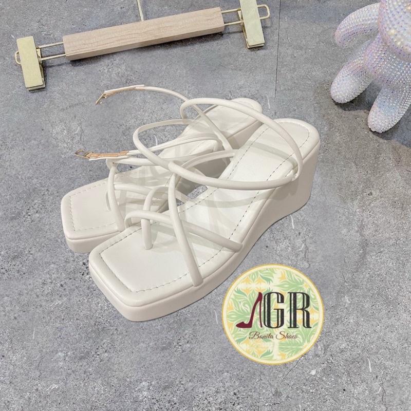 Sandal xuồng xỏ dây ống nhuyễn hh da mềm cao 7 cm