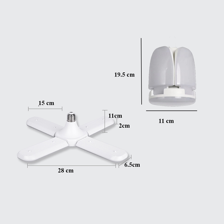 Bóng Đèn LED Hình 4 Cánh Quạt KUNBE, Nhiều Công Suất 30W/45W/60W/75W Siêu Sáng, Tiết Kiệm Điện