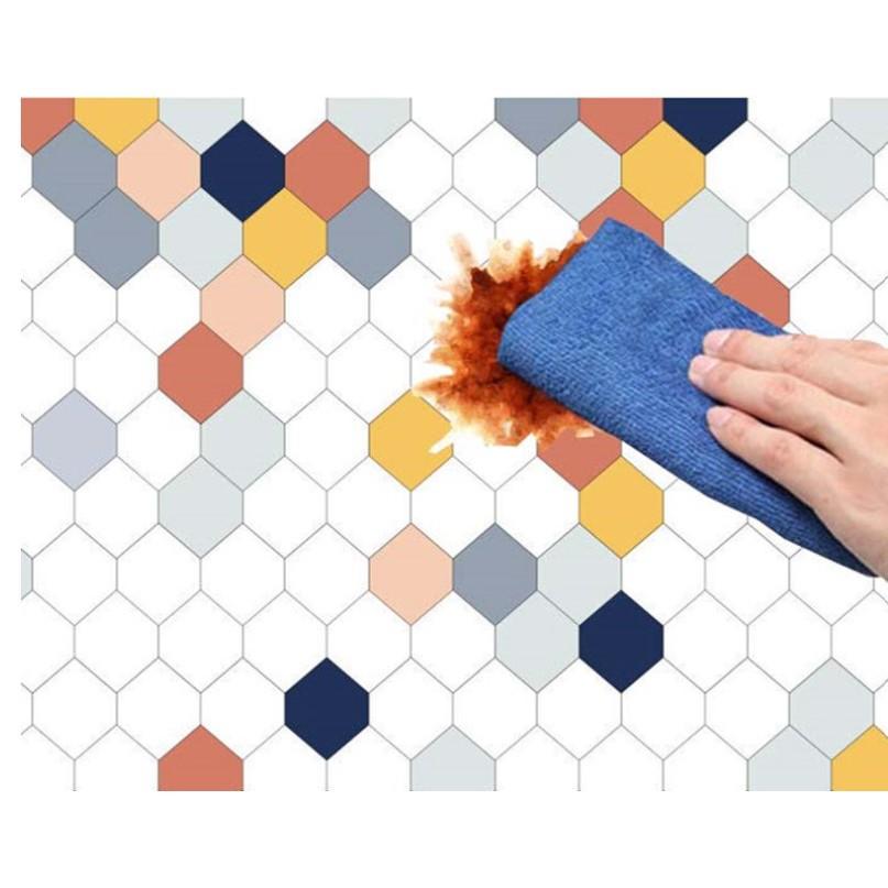 DECAL DÁN BẾP CÁCH NHIỆT MẢNH GHÉP LỤC GIÁC ĐỦ MÀU