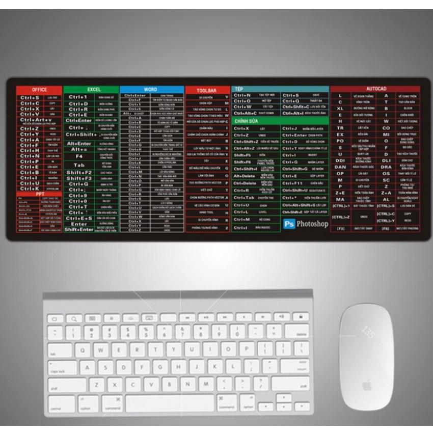 Lót chuột phím tắt văn phòng excel pad chuột cỡ lớn nhiều mẫu mã siêu bền ainme đẹp SP1