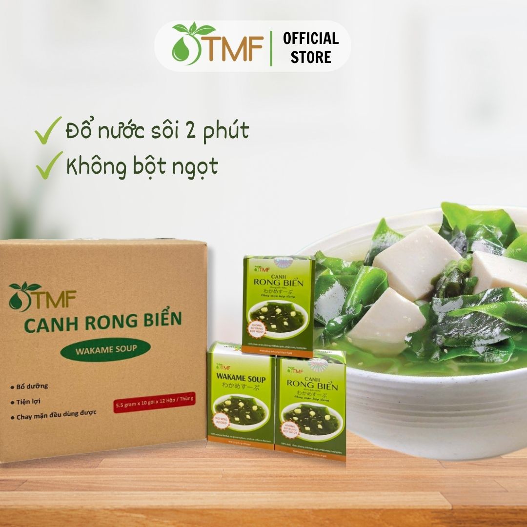 Thùng 12 hộp canh rong biển đậu hũ - TÂM MINH FOODS